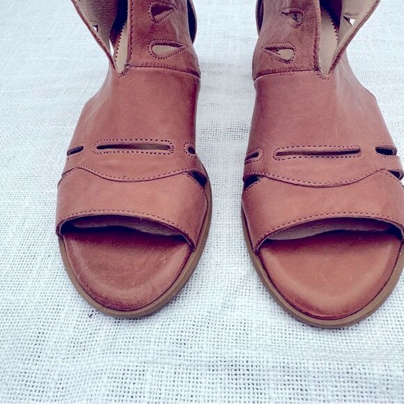 Mentha Margarita Cut Out Peep Toe Sandals Ankle Booties in Old Rose 7 - Picture 9 of 13